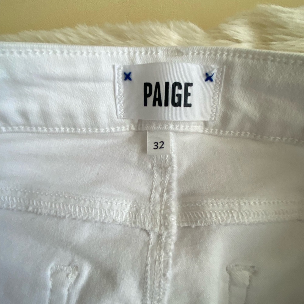 Paige Verdugo Ultra Skinny In Optic White Destructed Size 32 - Picture 8 of 12